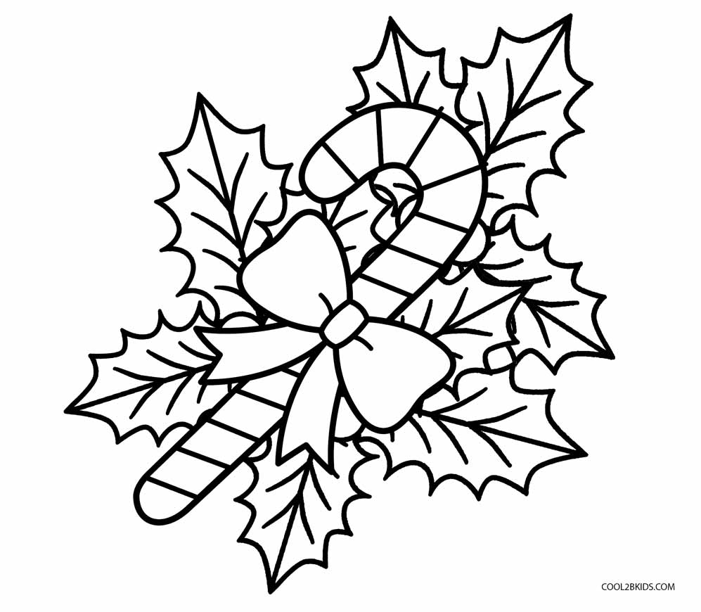 Free Candy Cane Coloring Page For Kids Printable