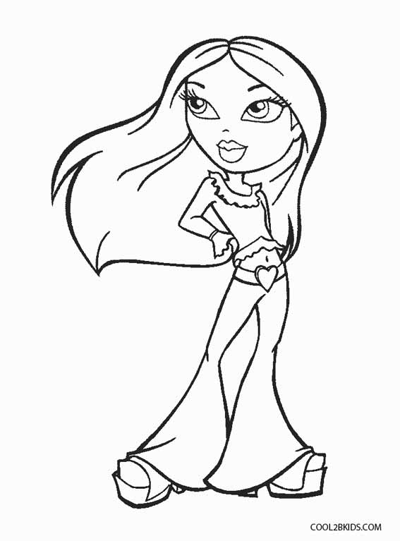 bratz coloring doll drawing printable cool2bkids clipartmag
