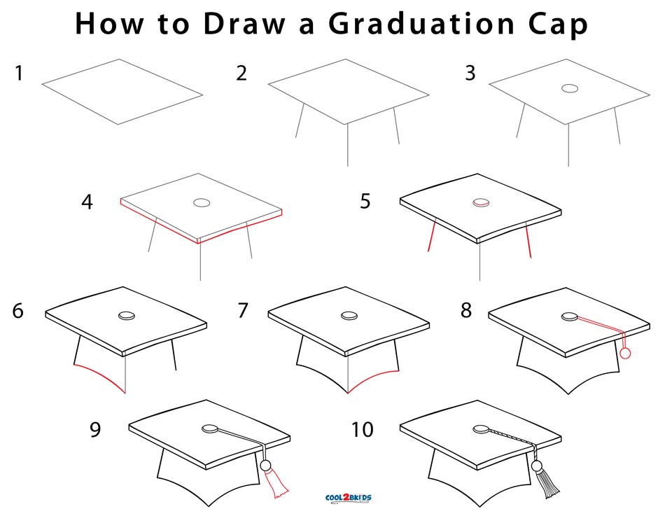 How To Draw A Graduation Cap Step By Step Pictures Cool2bkids