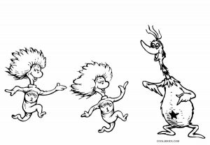 Thing 1 and Thing 2 Coloring Pages Dr Seuss 300x208