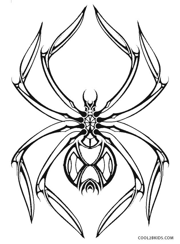 spider coloring printable web drawing halloween iron cool2bkids clipartmag
