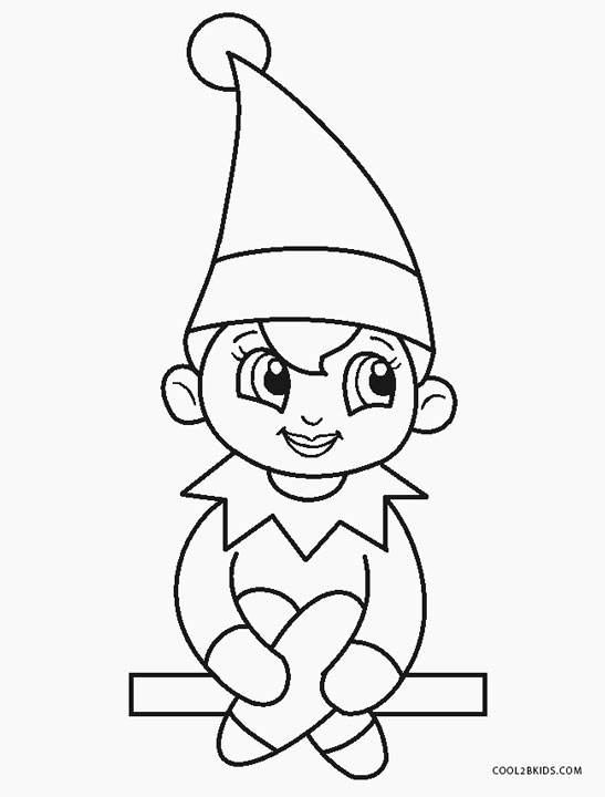 Santas Elves Free Colouring Pages