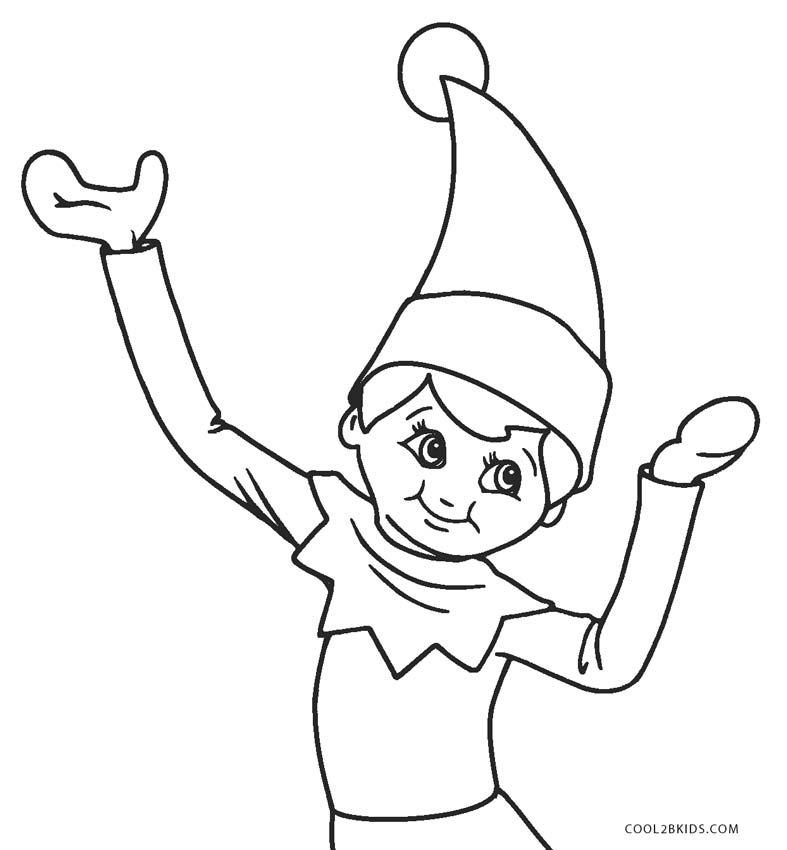 Download Christmas Coloring Cute Elf On The Shelf Coloring Pages Gif