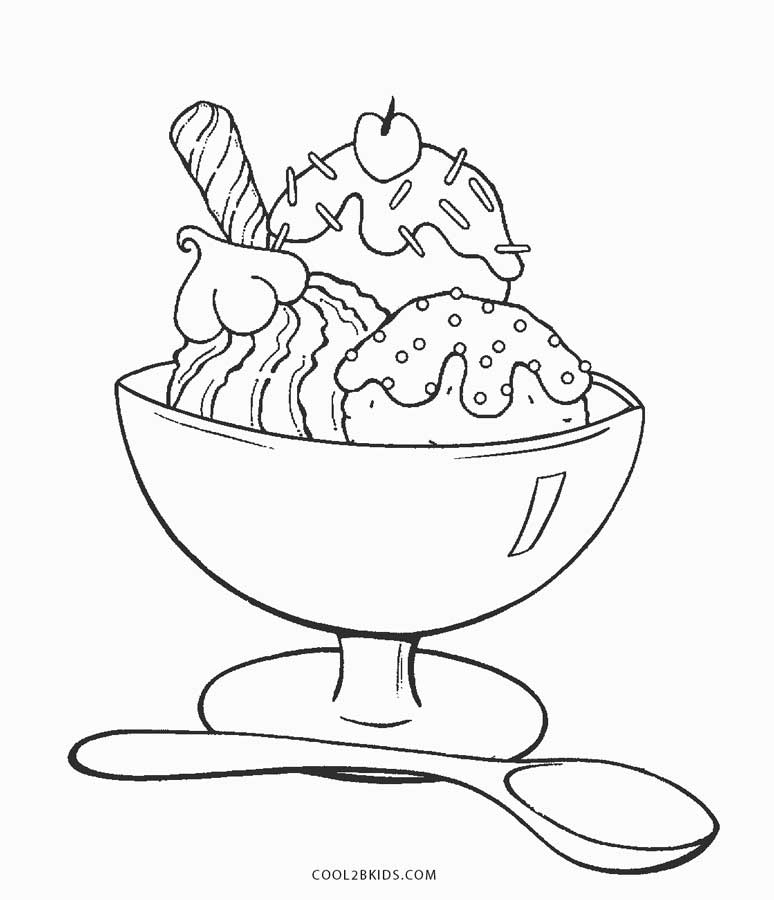 ice cream sundae coloring pages - photo #7