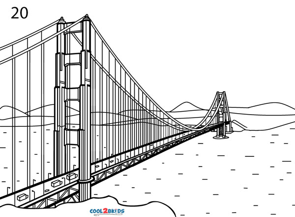Golden Gate Bridge Drawing (Step by Step Pictures) | Cool2bKids