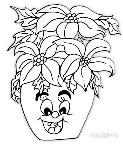 Poinsettia Coloring Pages For Kids Photos