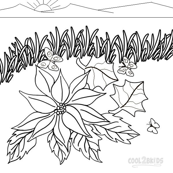 Poinsettia Coloring Pages To Print Image