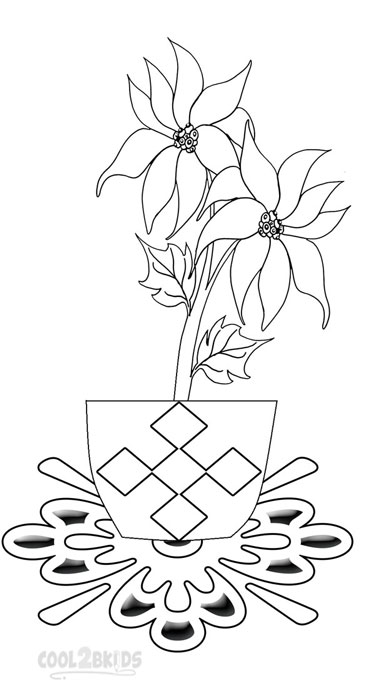 Poinsettia Coloring Pages Photo