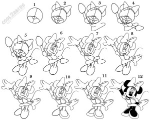 Draw Minnie Mouse Step By Step