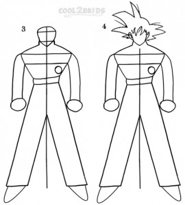 How To Draw Goku Step 2