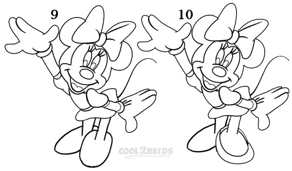 how to draw minnie mouse full body