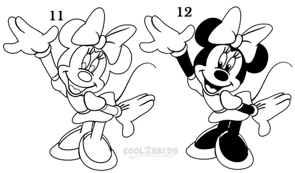 how to draw minnie mouse full body