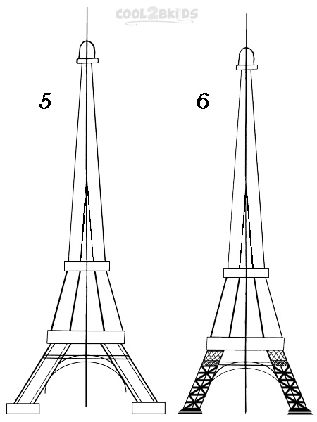 How To Draw The Eiffel Tower (Step by Step Pictures) | Cool2bKids