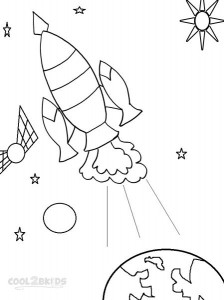 Spaceship Coloring Page For Kids Photos