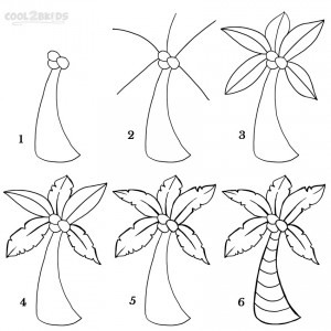 Draw a Palm Tree Step by Step