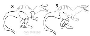 How To Draw a Dinosaur Step 4
