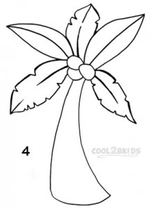 How To Draw a Palm Tree Step 4
