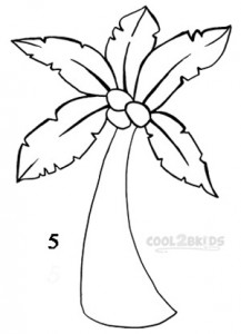 How To Draw a Palm Tree Step 5