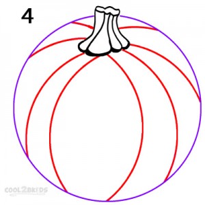 How To Draw a Pumpkin Step 4