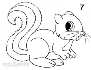 How To Draw a Squirrel Step 7