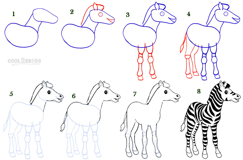 How To Draw a Zebra Step by Step.