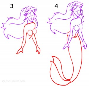 How To Draw a Mermaid Step 2