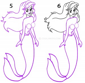 How To Draw a Mermaid Step 3