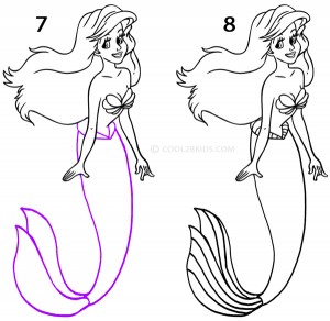 How To Draw a Mermaid Step 4