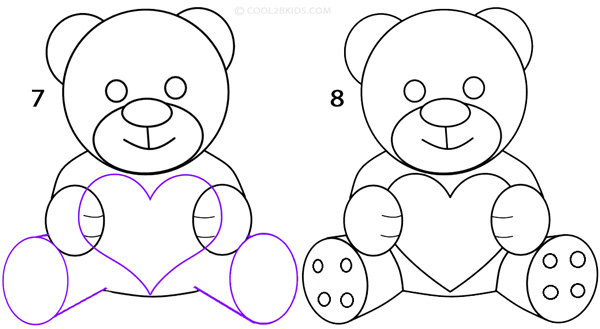 how to draw a cute teddy bear step by step