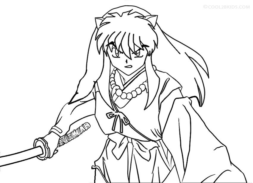 inuyasha coloring printable cool2bkids colouring deltora quest sheets related