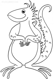 Printable Iguana Coloring Pages