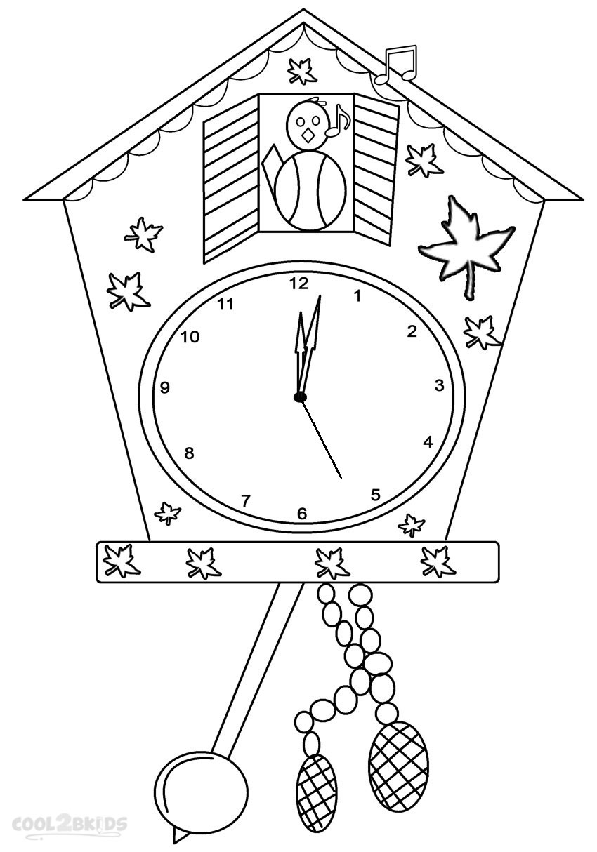 Gambar Printable Clock Coloring Pages Kids Cool2bkids Cuckoo Bird di ...