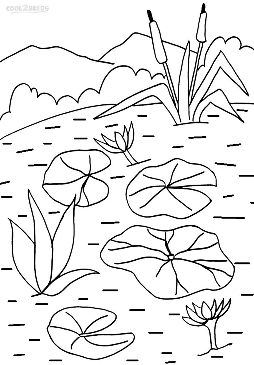 Printable Lily Pad Coloring Pages For Kids