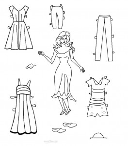 Paper Doll Coloring Page