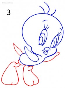 How to Draw Tweety Bird Step 3