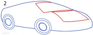 How to Draw a Lamborghini Step 2