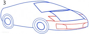 How to Draw a Lamborghini Step 3