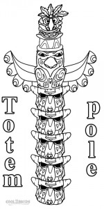Totem Pole Coloring Pages for Kids