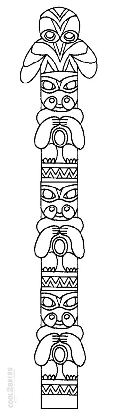 Printable Totem Pole Coloring Pages For Kids