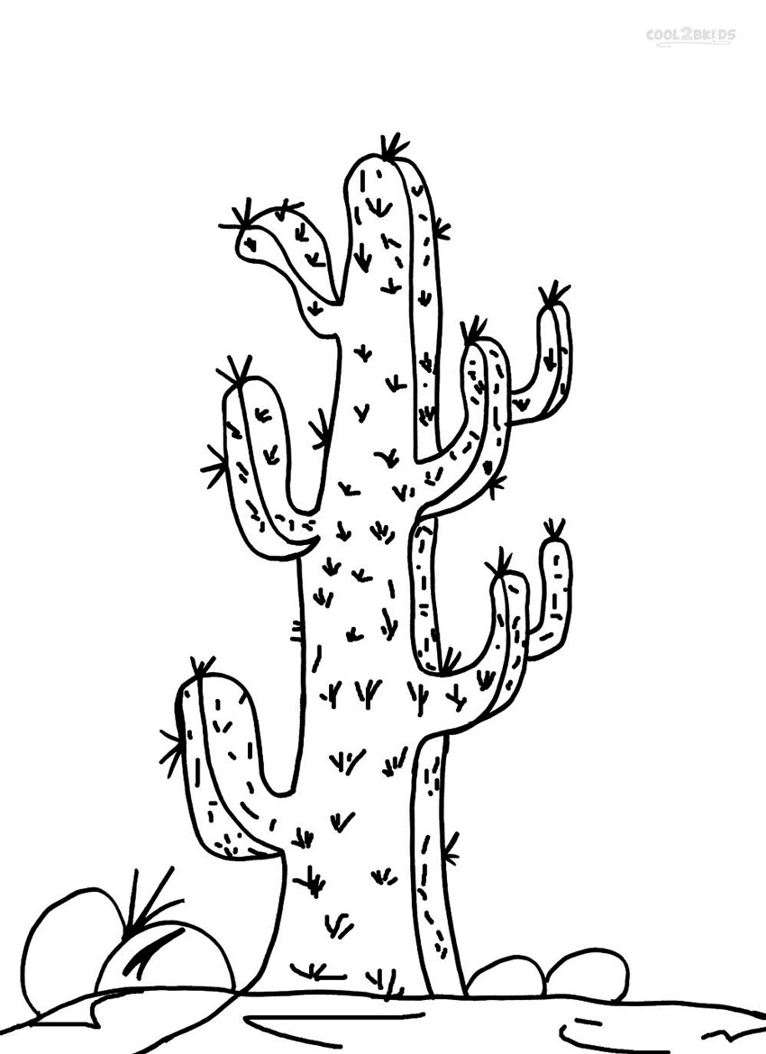 Printable Cactus Coloring Pages For Kids