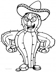 Printable Cactus Coloring Pages