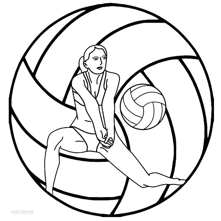 printable volleyball coloring pages for kids