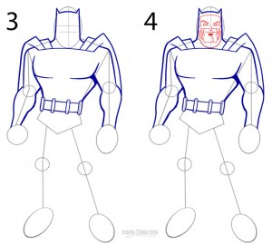 How to Draw Batman Step 2