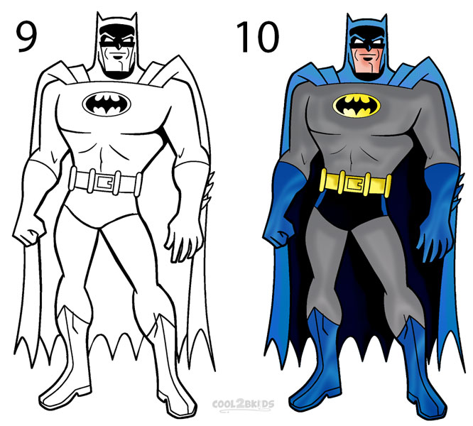 How to draw Batman (Step by Step Pictures)