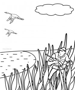 Duck Hunting Coloring Pages