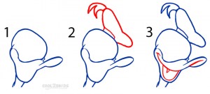 How to Draw Donald Duck Step 1