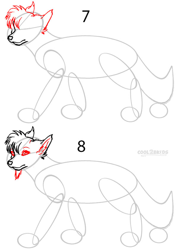 How to Draw a Cartoon Wolf (Anime Step by Step Pictures)