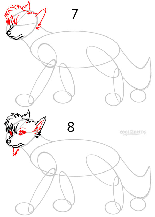 how to draw a anime wolf