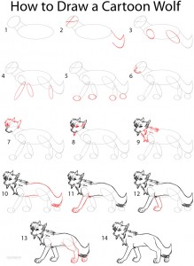 How to Draw a Cartoon Wolf Step by Step