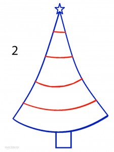 How to Draw a Christmas Tree Step 2